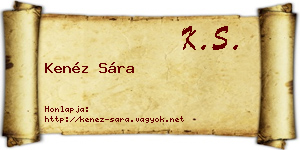 Kenéz Sára névjegykártya